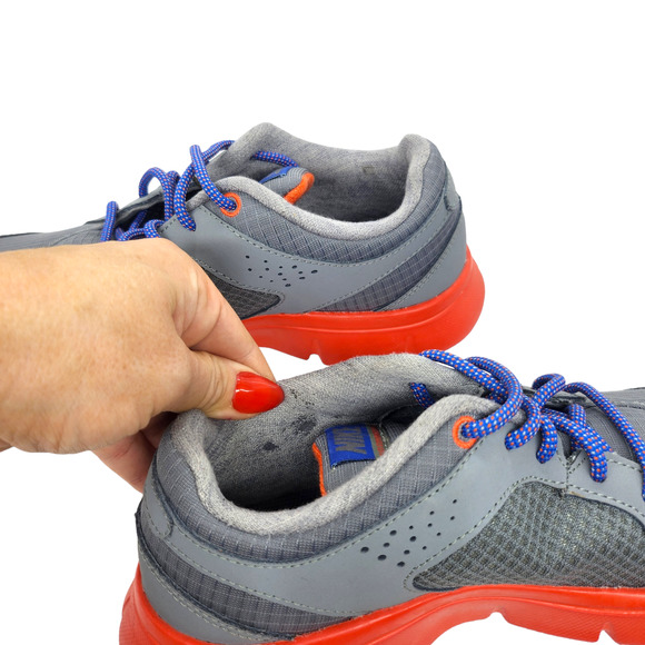 Nike Shoes Kids 5.5 Gray Red Unisex Flex Running Workout Sneakers Tennis Sports - Picture 10 of 10